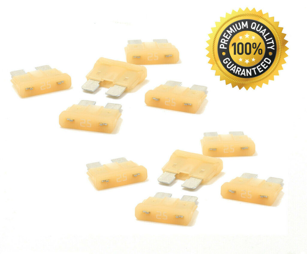 Premium 10 Pack 25 Amp Automotive Ato Atc Standard Blade Fuses Fuse